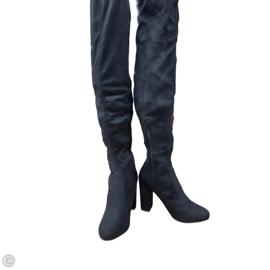 Boots Over-the-knee Heels By Fashion Nova In Black, Size: 10