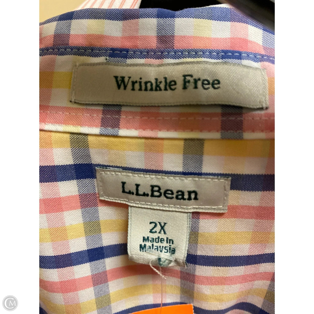 Top Long Sleeve By L.l. Bean In Pink & Yellow, Size: 2x