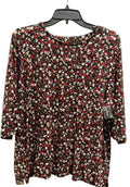 Top 3/4 Sleeve By J. Jill In Floral Print, Size: Xl