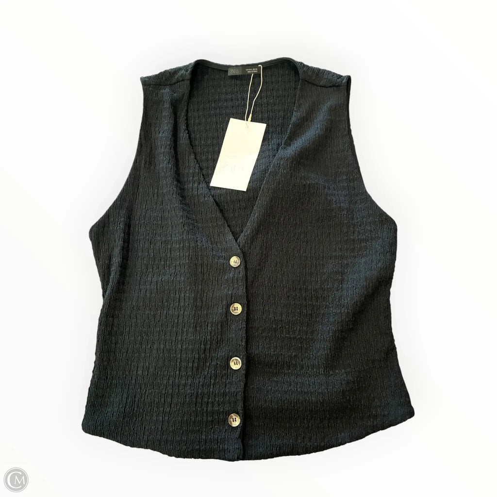 Top Sleeveless By Zara In Black, Size: L