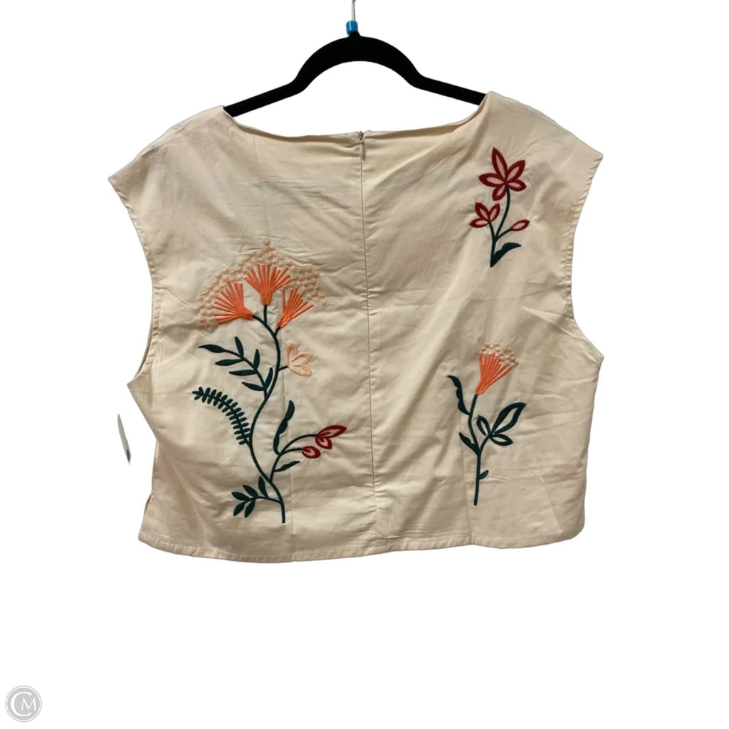 Top Sleeveless By Clothes Mentor In Cream, Size: L