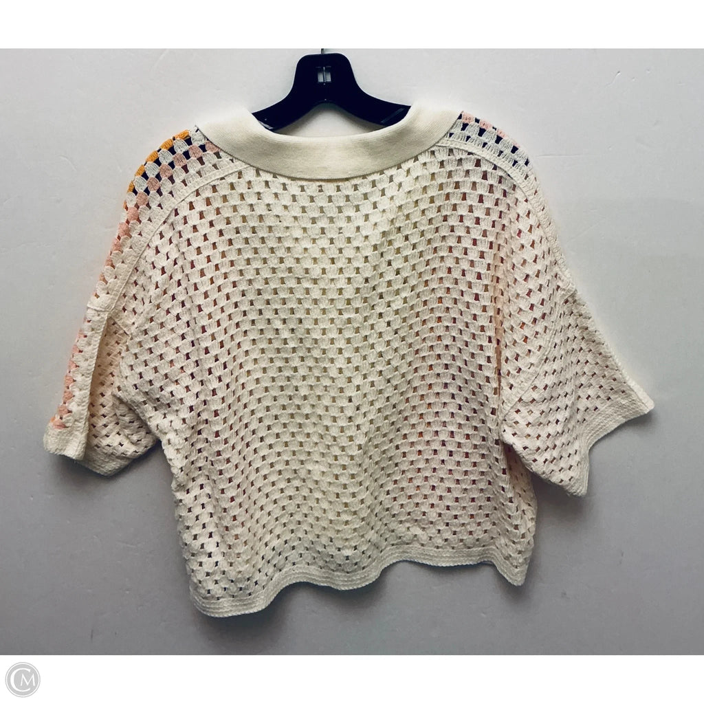 Top Short Sleeve By New In In Cream & Pink, Size: S