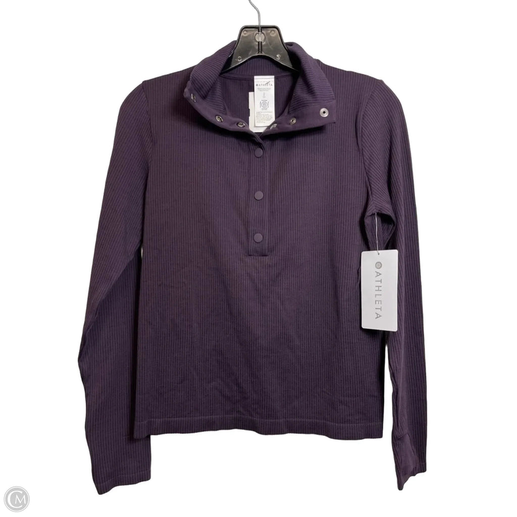 Athletic Top Long Sleeve Collar By Athleta In Purple, Size: S