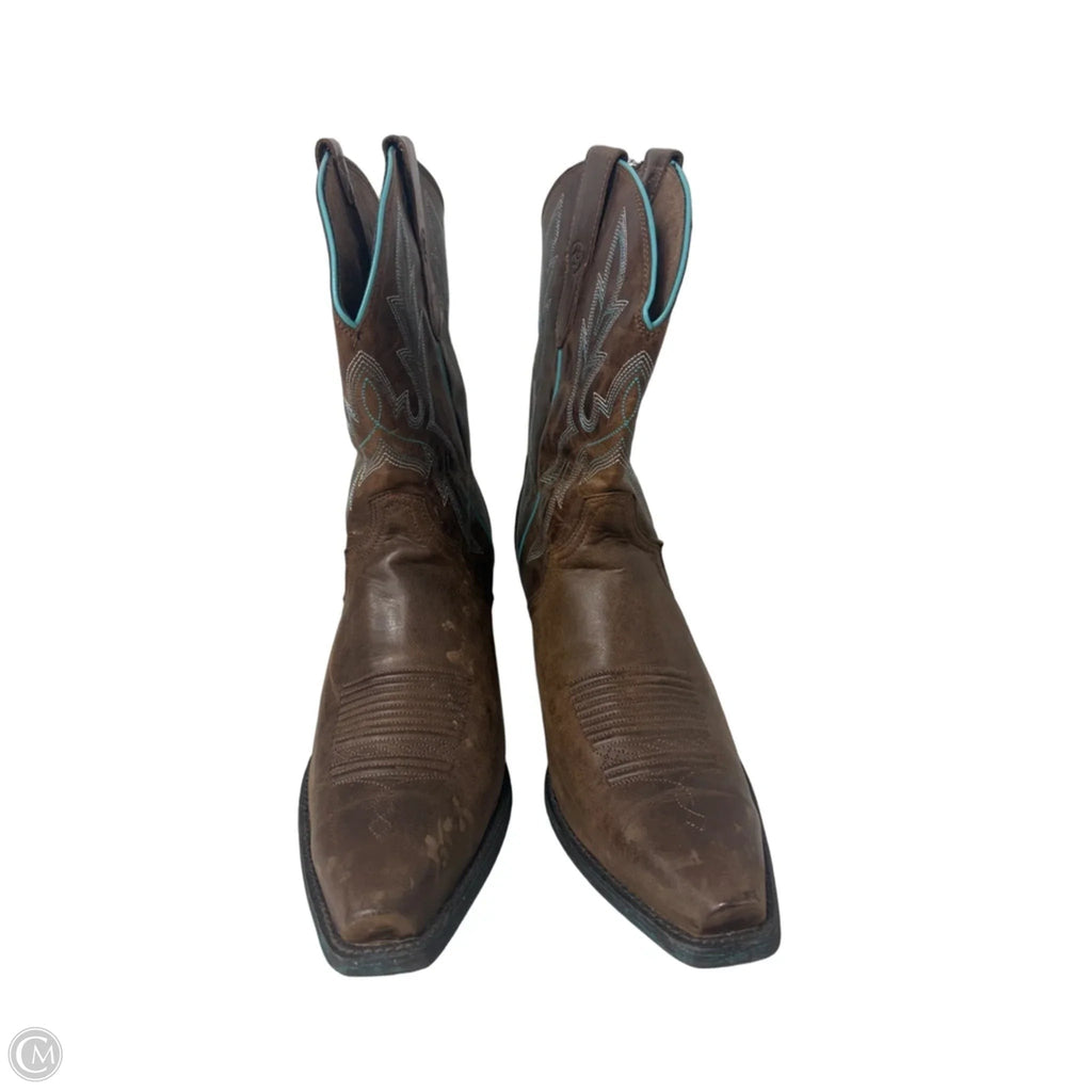 Boots Leather By Ariat In Blue & Brown, Size: 11