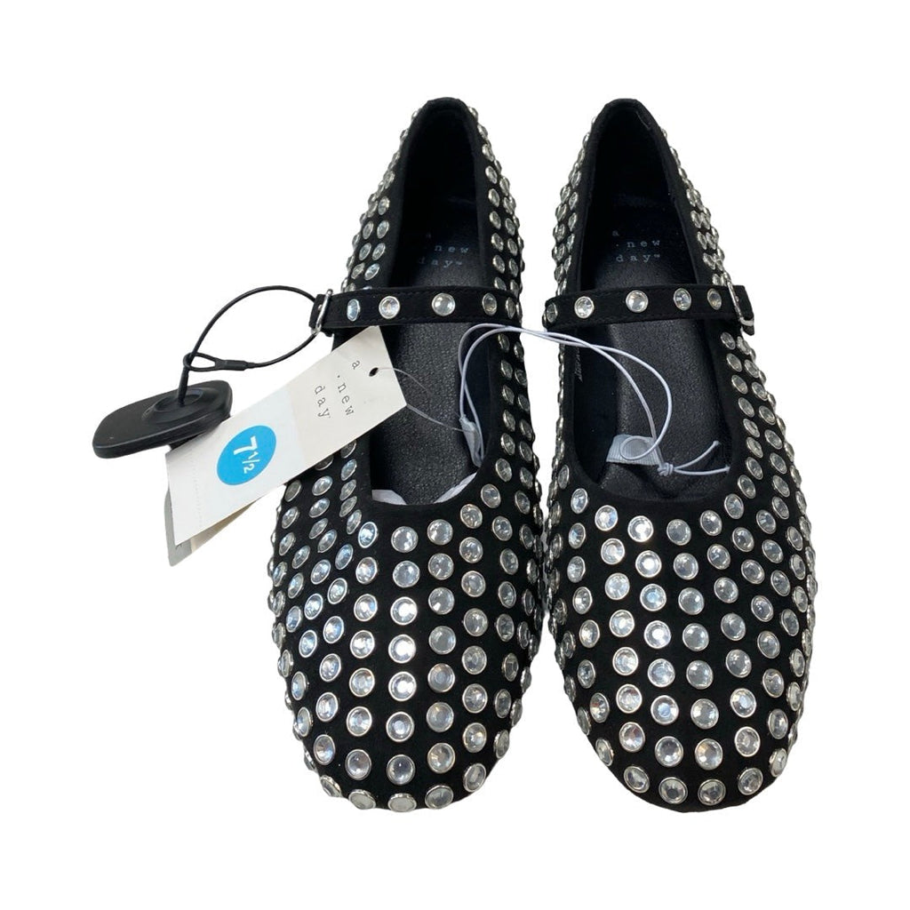 Shoes Flats By A New Day In Black & Silver, Size:7.5