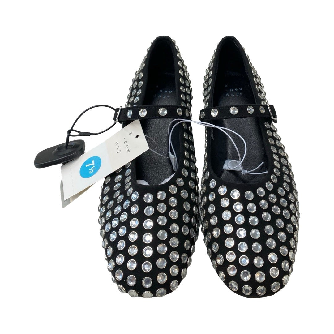 Shoes Flats By A New Day In Black & Silver, Size:7.5
