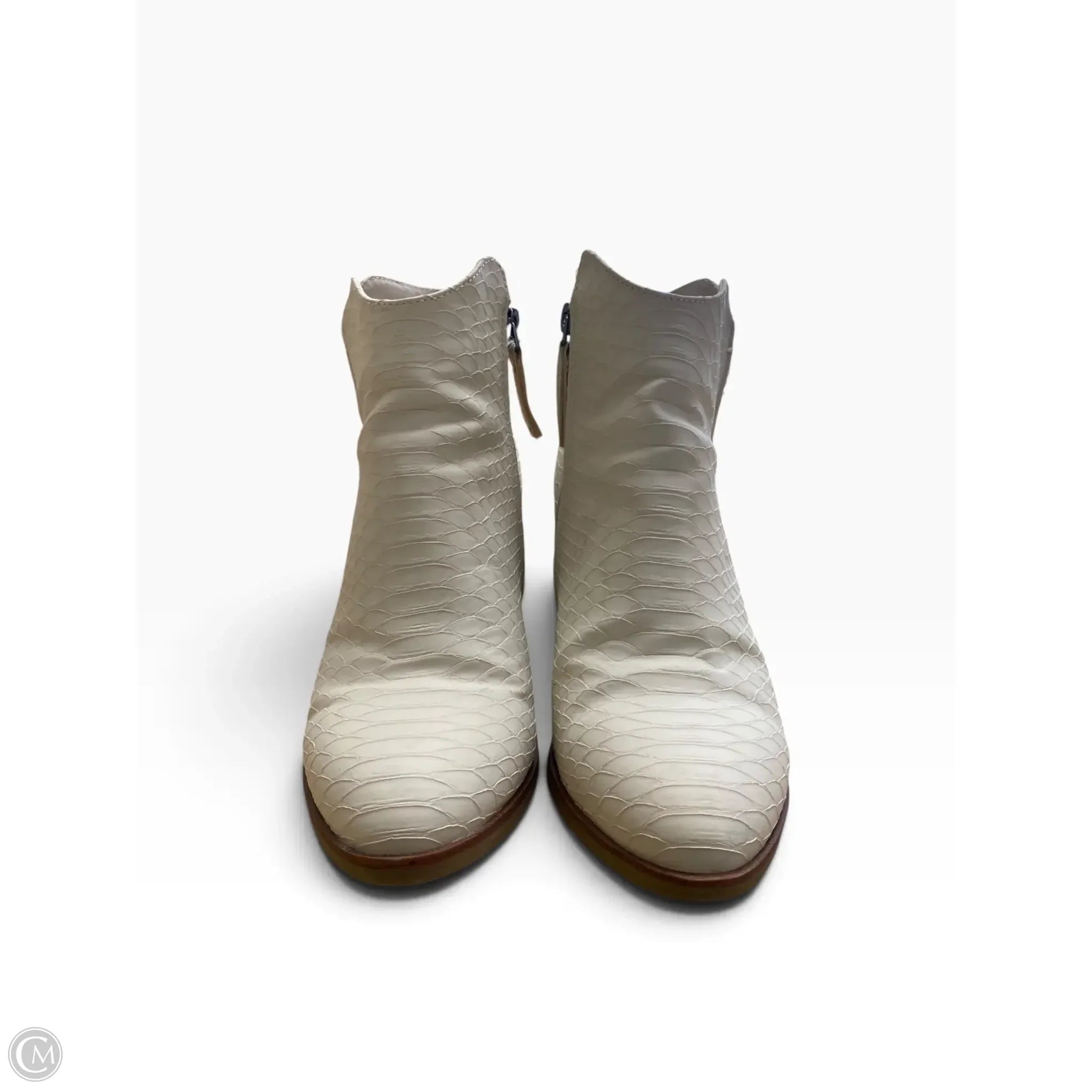 Boots Ankle Heels By Mia In Cream, Size: 9