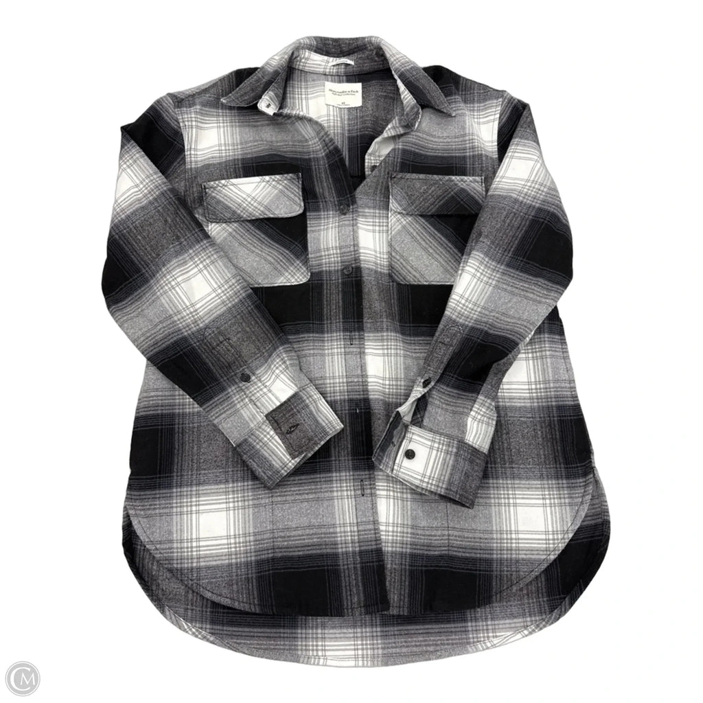 Top Long Sleeve By Abercrombie And Fitch In Black & White, Size: Xs