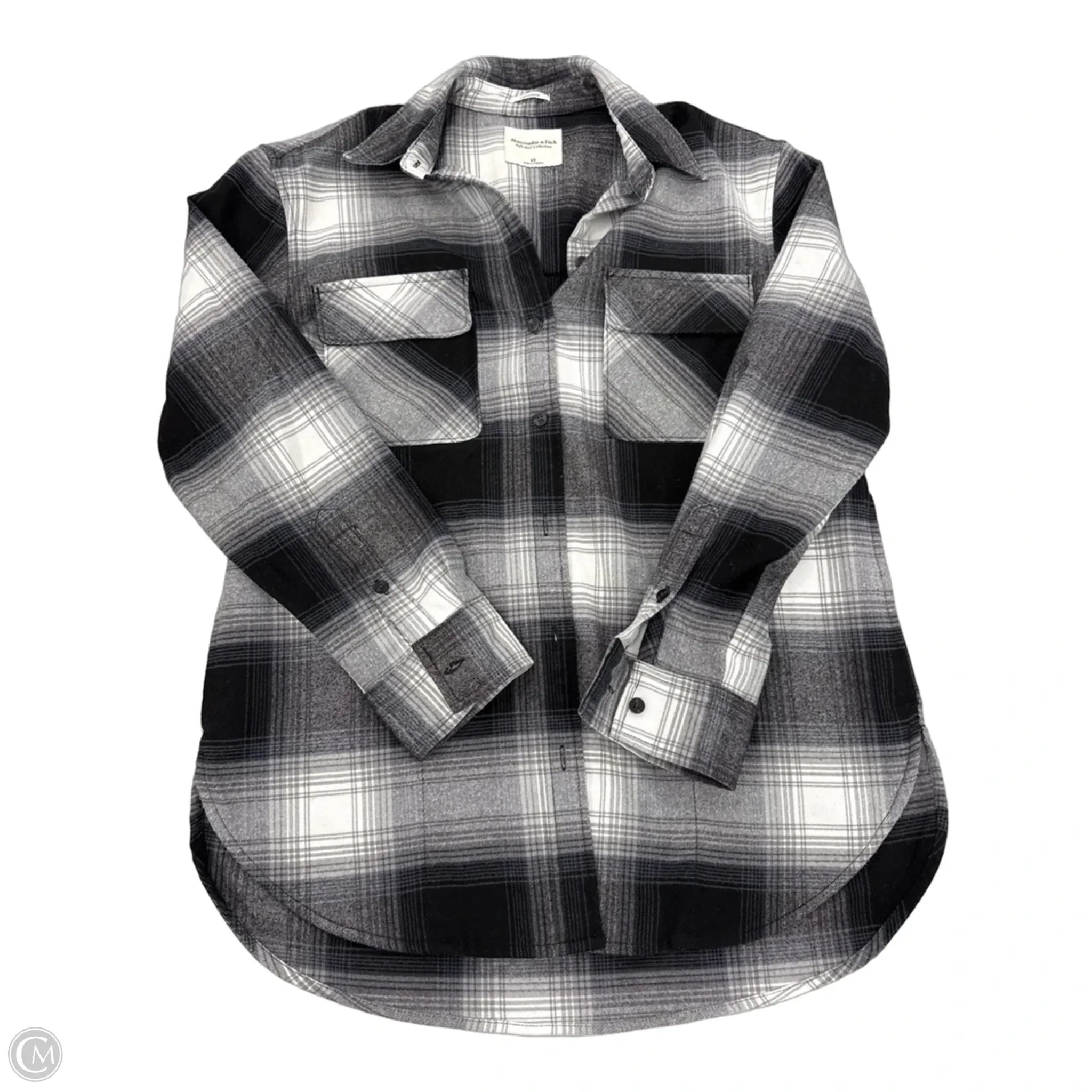 Top Long Sleeve By Abercrombie And Fitch In Black & White, Size: Xs