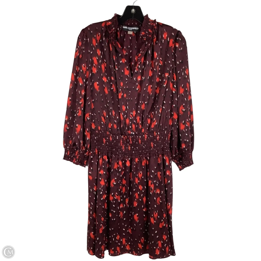 Dress Designer By Karl Lagerfeld In Maroon, Size: 14