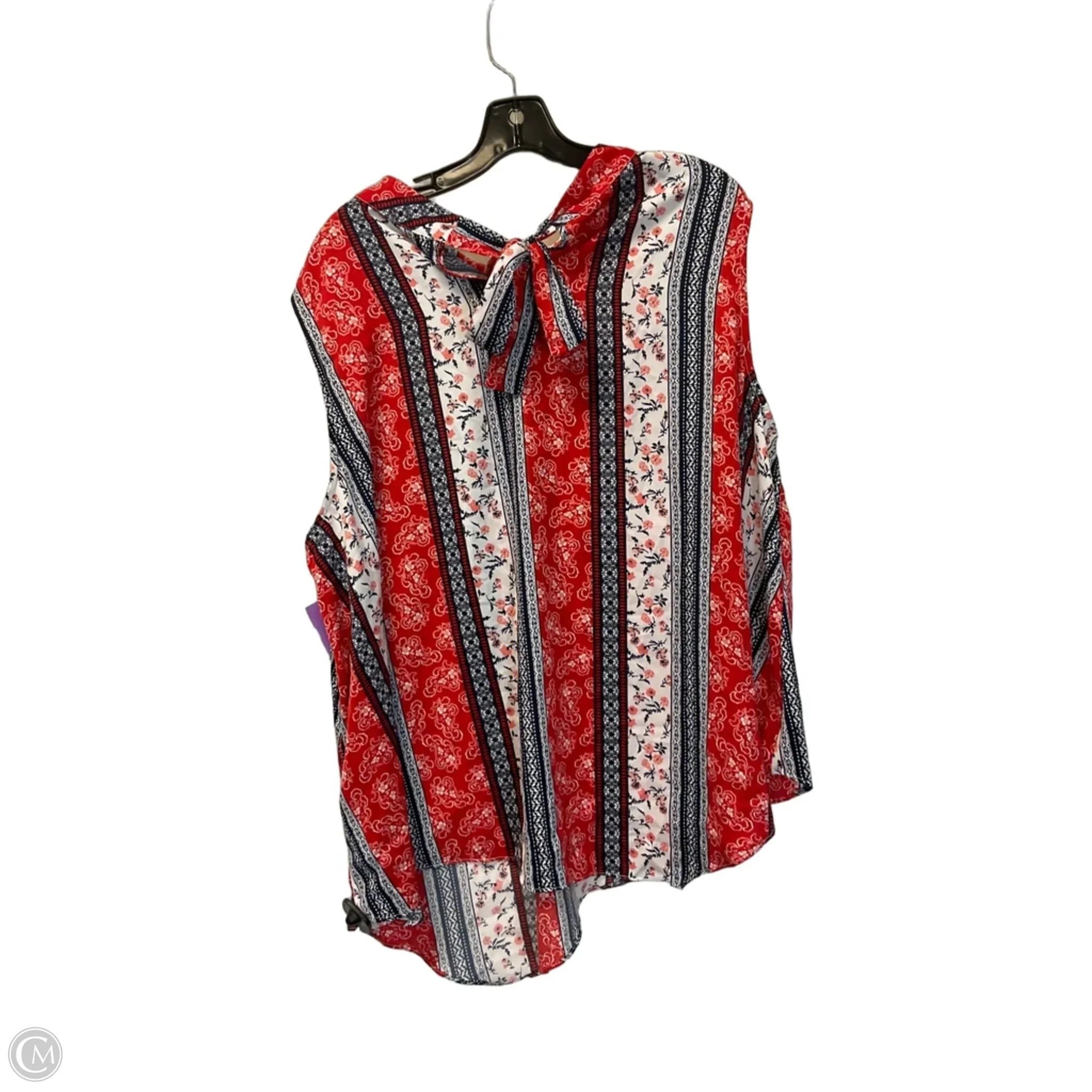 Top Sleeveless By Cato In Blue & Red, Size: 26