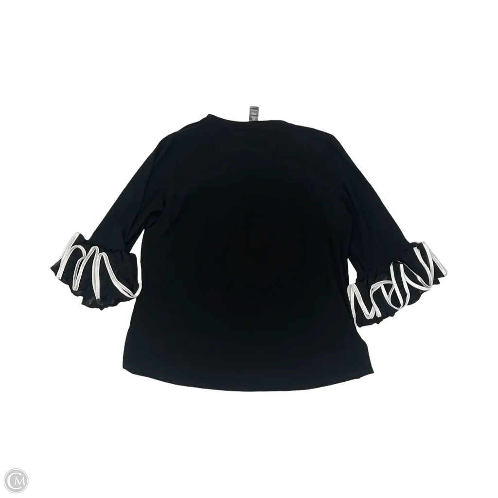 Blouse Long Sleeve By Ali Miles In Black, Size: Xl