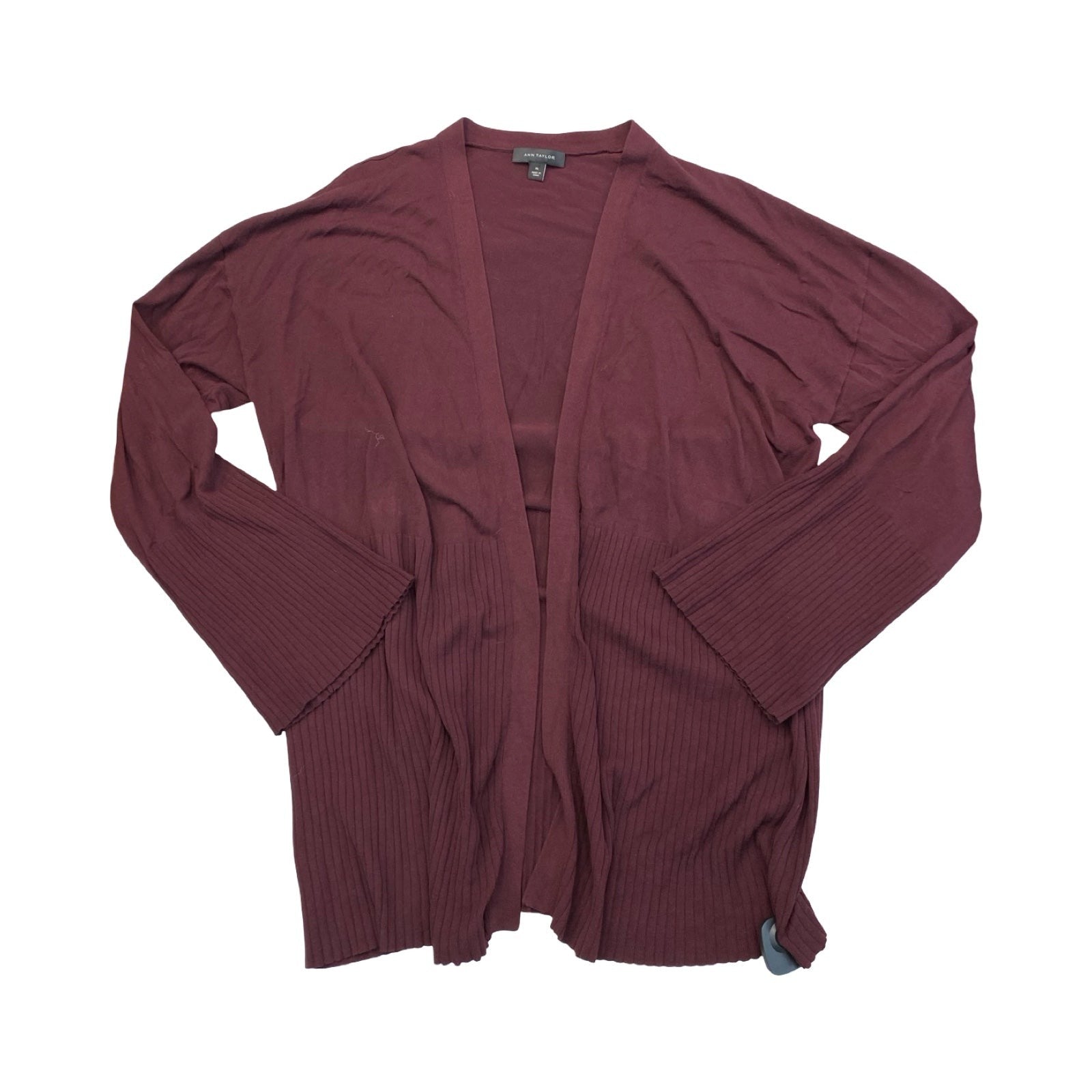 Sweater Cardigan By Ann Taylor In Purple, Size:Xl