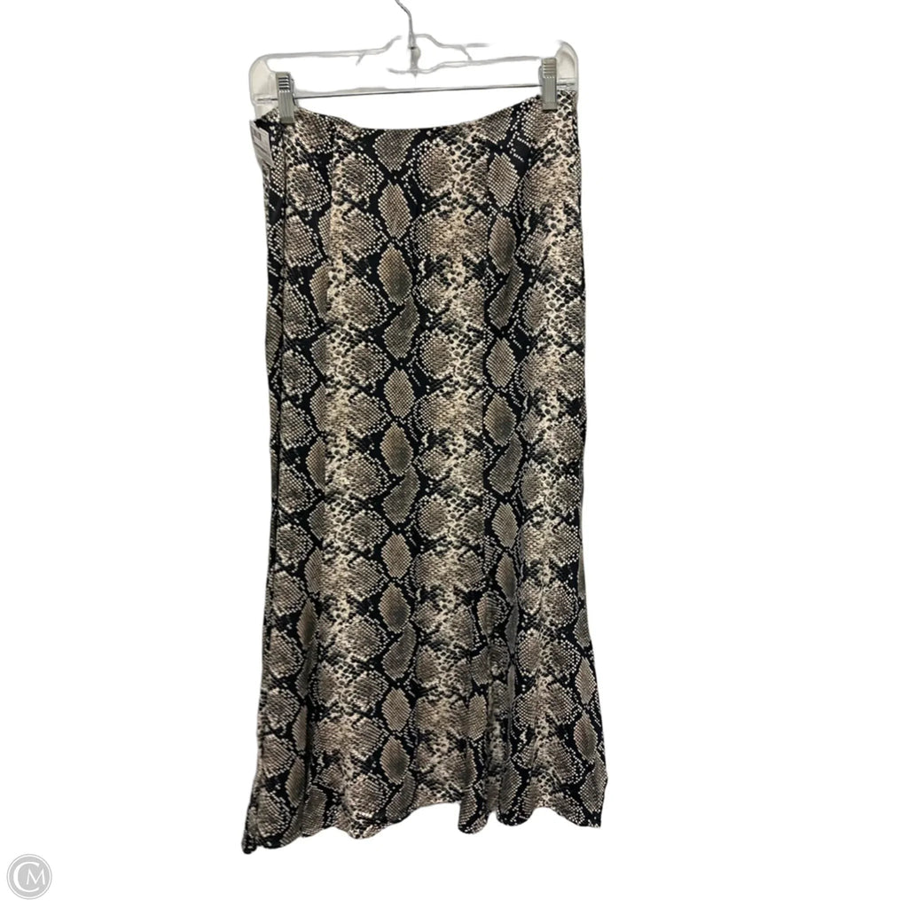 Skirt Midi By Zara In Snakeskin Print, Size: 8