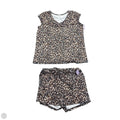 Top 2pc Short Sleeve By Ekouaer In Animal Print, Size: L