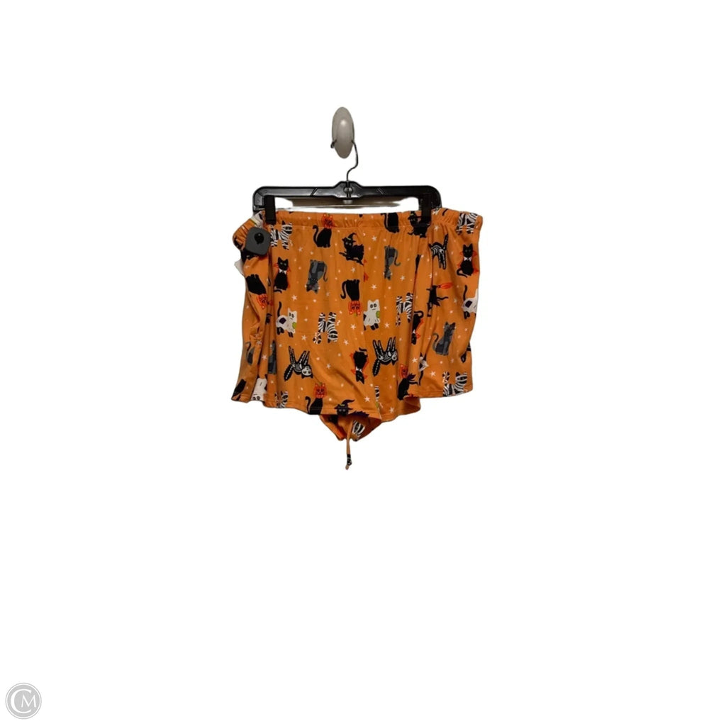 Pajamas 2pc By Clothes Mentor In Black & Orange, Size: 2x