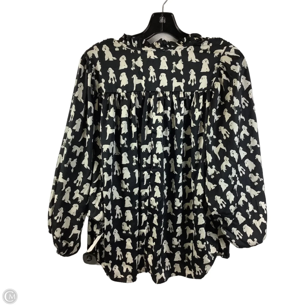 Top 3/4 Sleeve By Entro In Black & White, Size: L