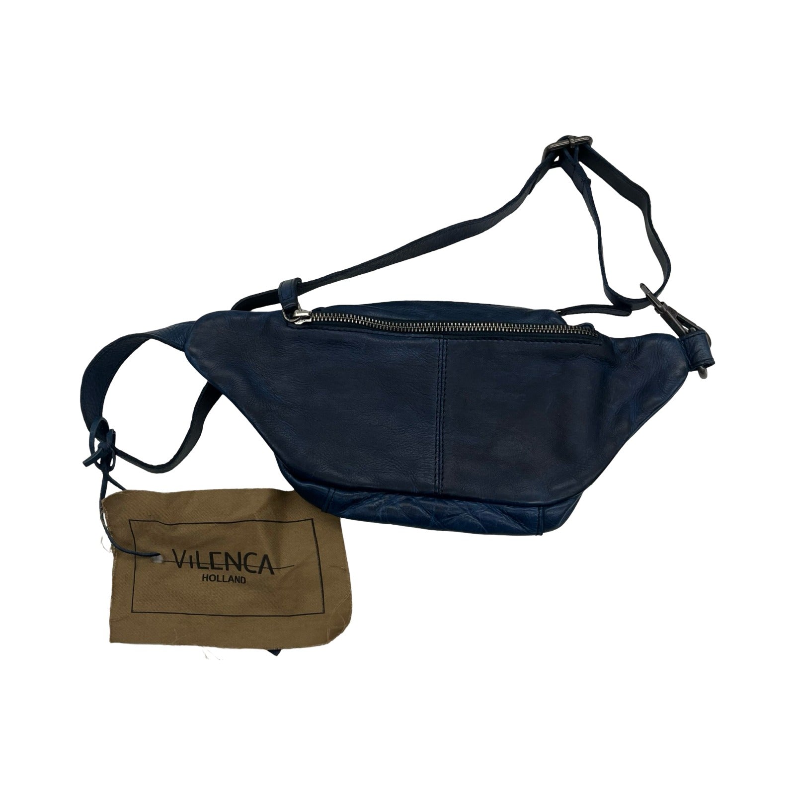 Belt Bag Leather By Clothes Mentor In Blue, Size:Small