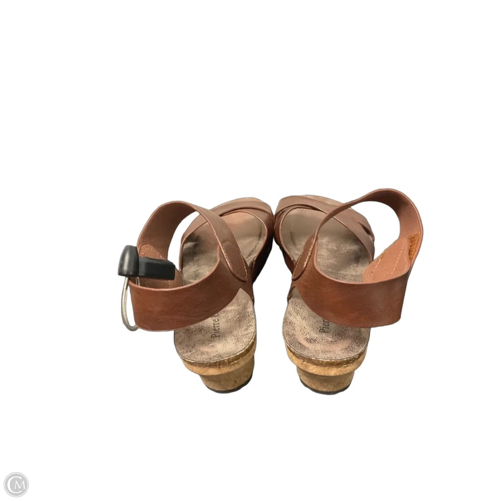 Sandals Heels Wedge By Pierre Dumas In Brown, Size: 8.5