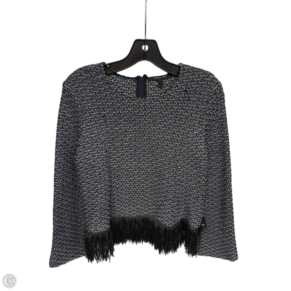Top Long Sleeve Designer By Derek Lam In Blue & White, Size: 6