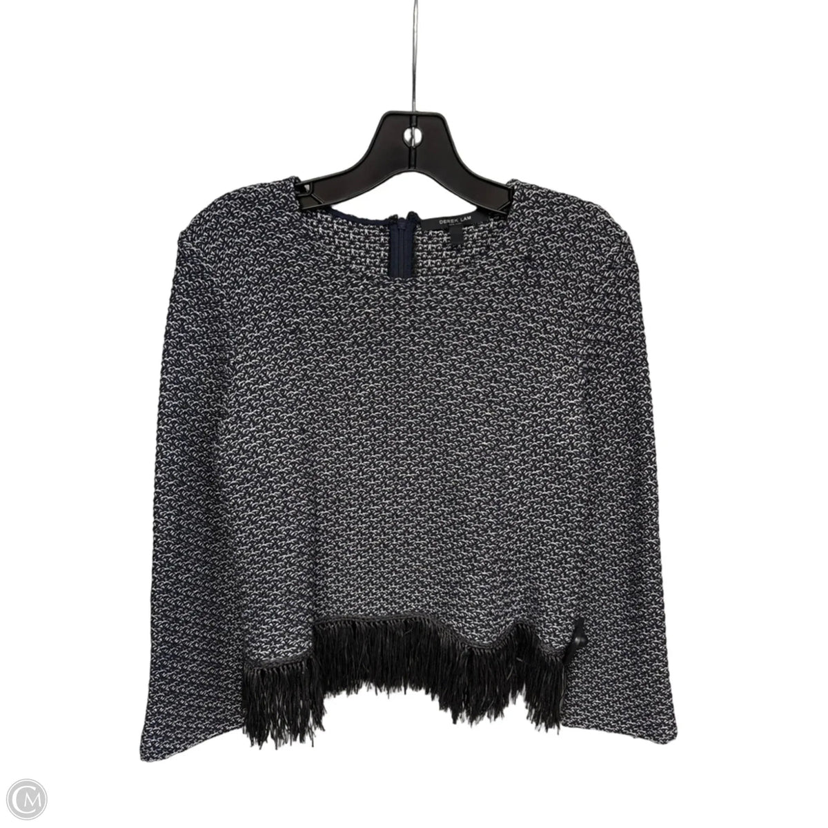 Top Long Sleeve Designer By Derek Lam In Blue & White, Size: 6