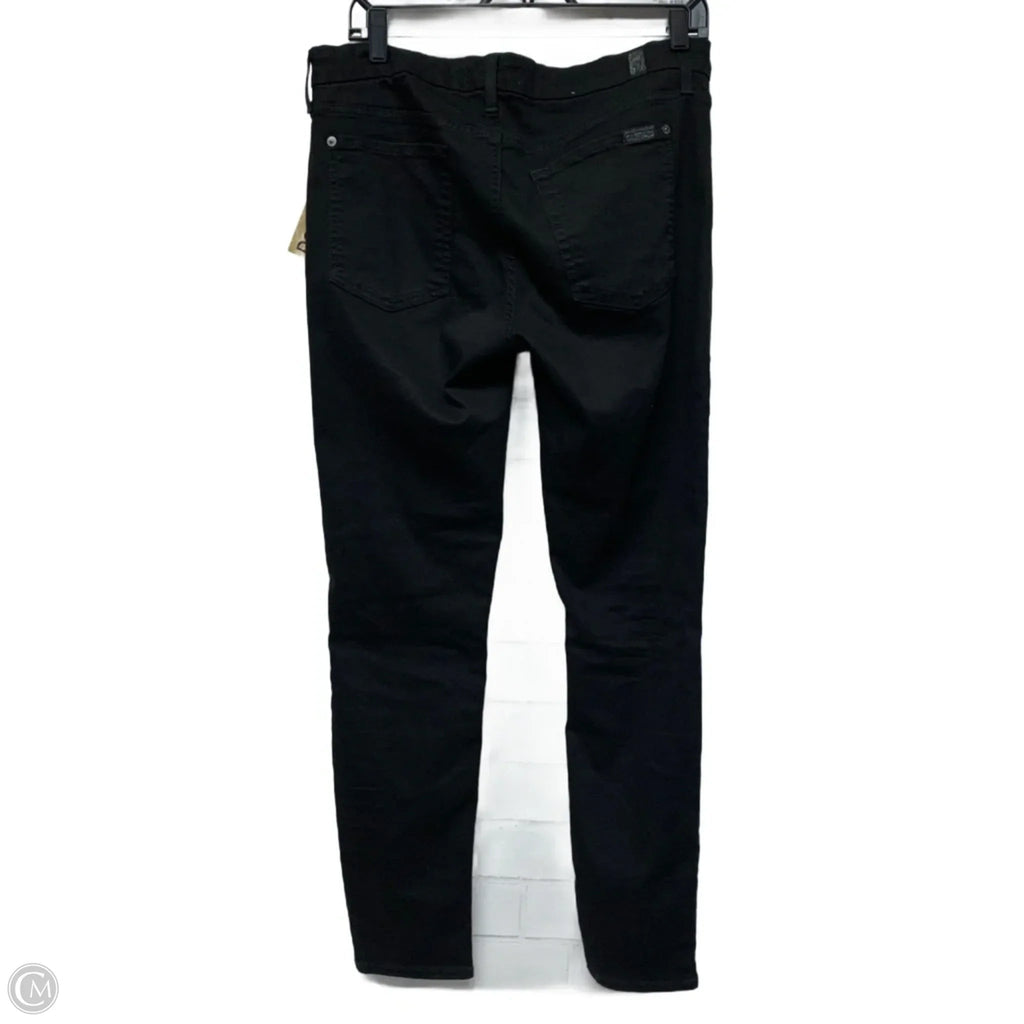 Jeans Skinny By 7 For All Mankind In Black Denim, Size: 16