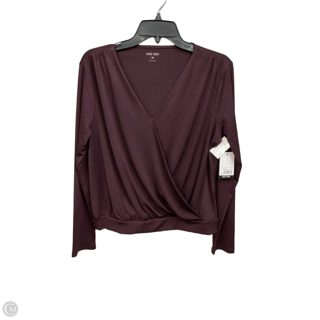 Top Long Sleeve By Nine West In Purple, Size: M