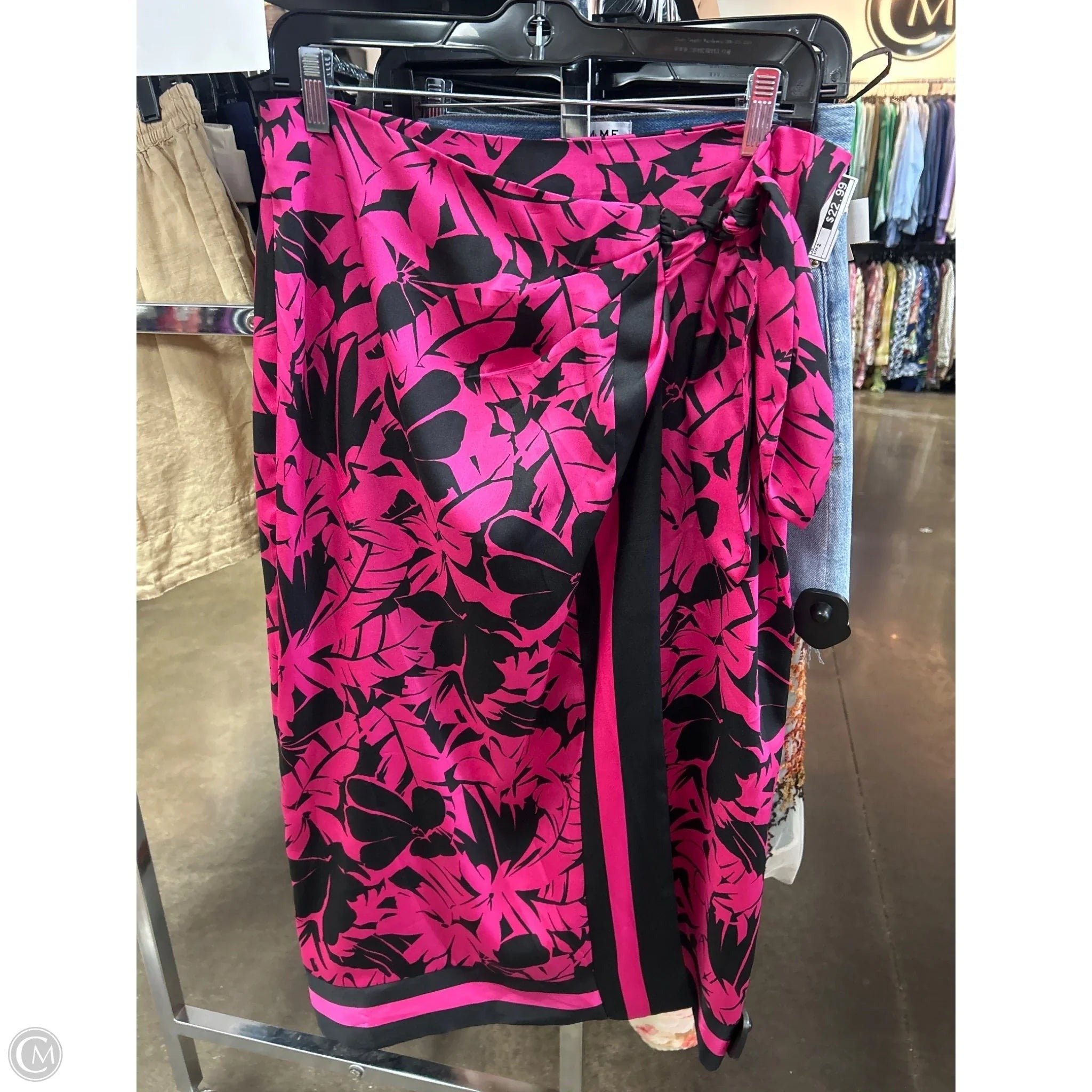 Skirt Maxi By Michael By Michael Kors In Black & Pink, Size: S
