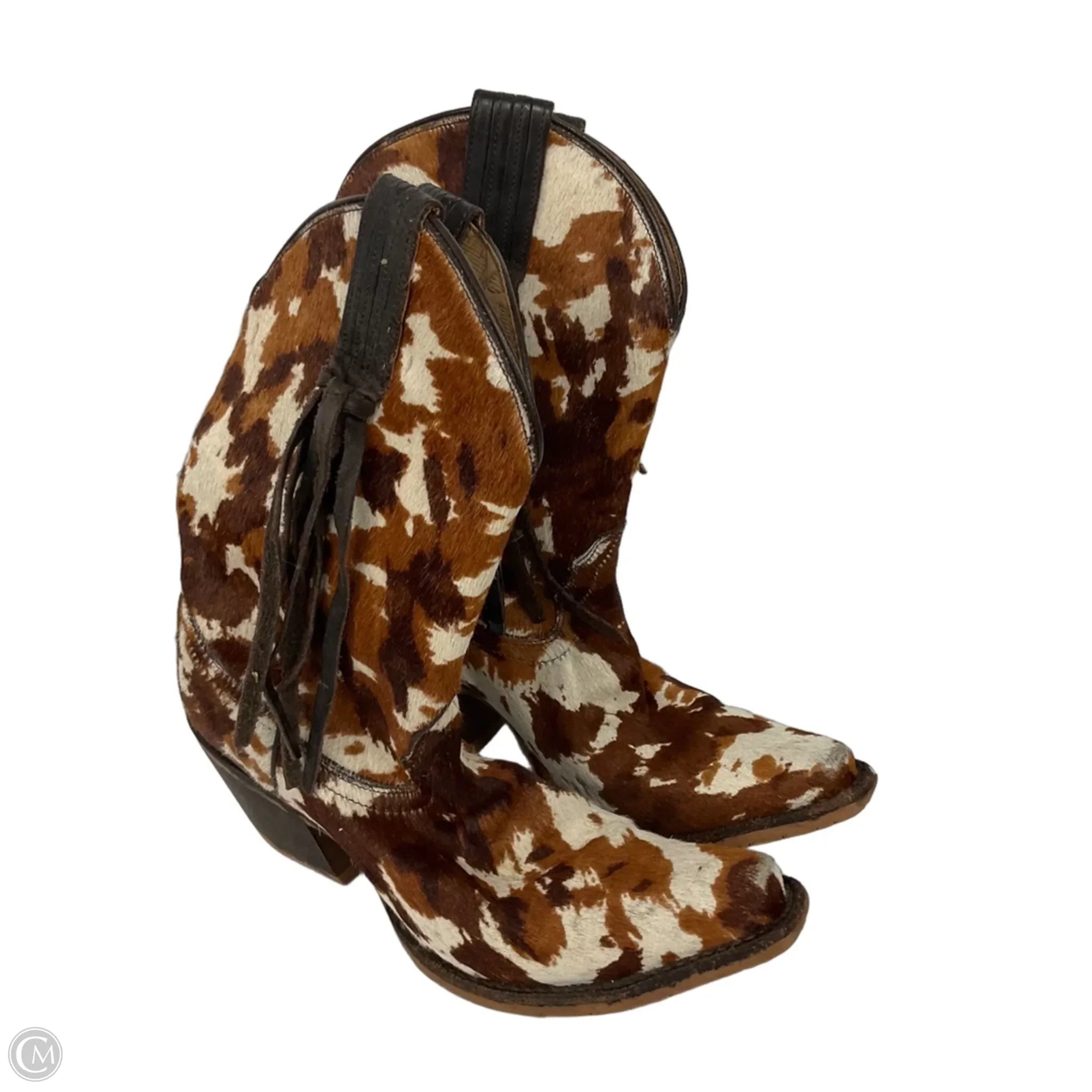 Boots Mid-calf Heels By Tony Lama In Animal Print, Size: 6