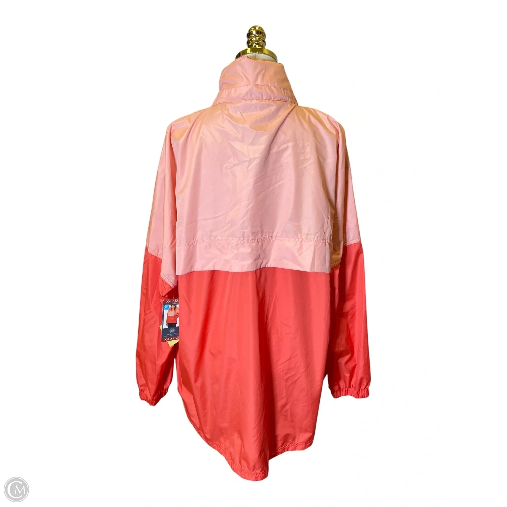 Jacket Windbreaker By Lauren James In Peach, Size: Xl