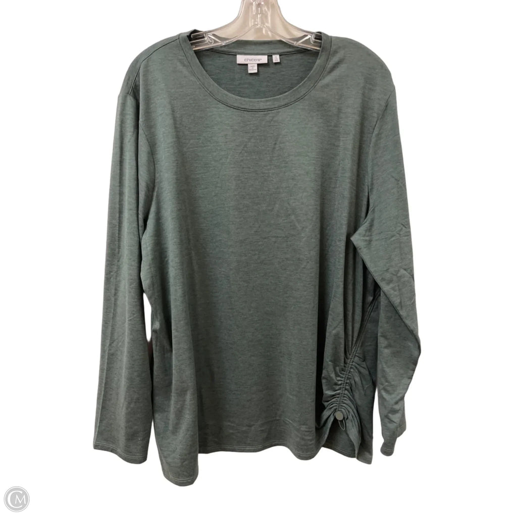 Top Long Sleeve By Chicos In Green, Size: 1x