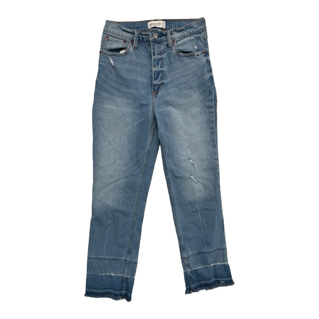Jeans Straight By Abercrombie And Fitch In Blue Denim, Size:4