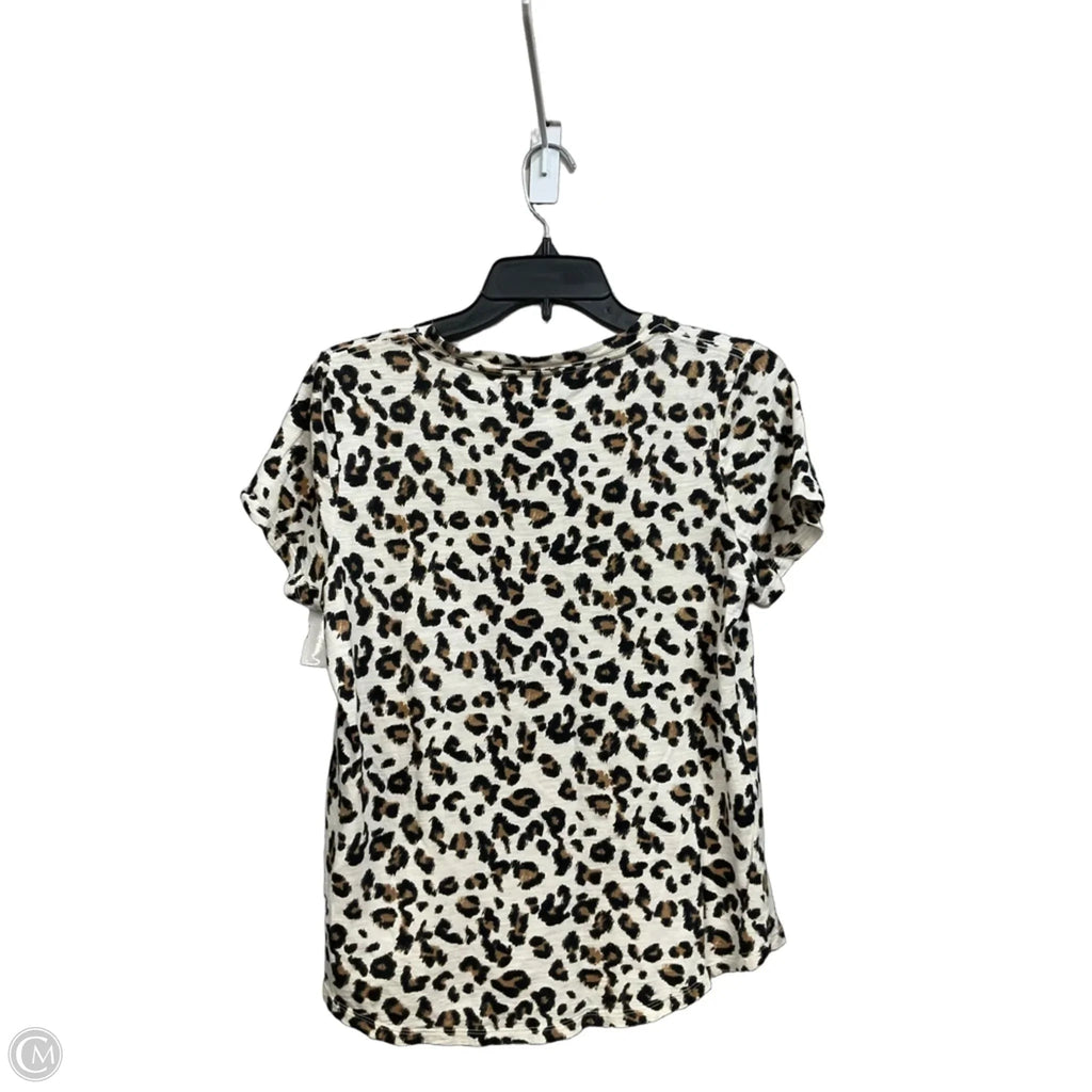 Top Short Sleeve Basic By Banana Republic In Animal Print, Size: S