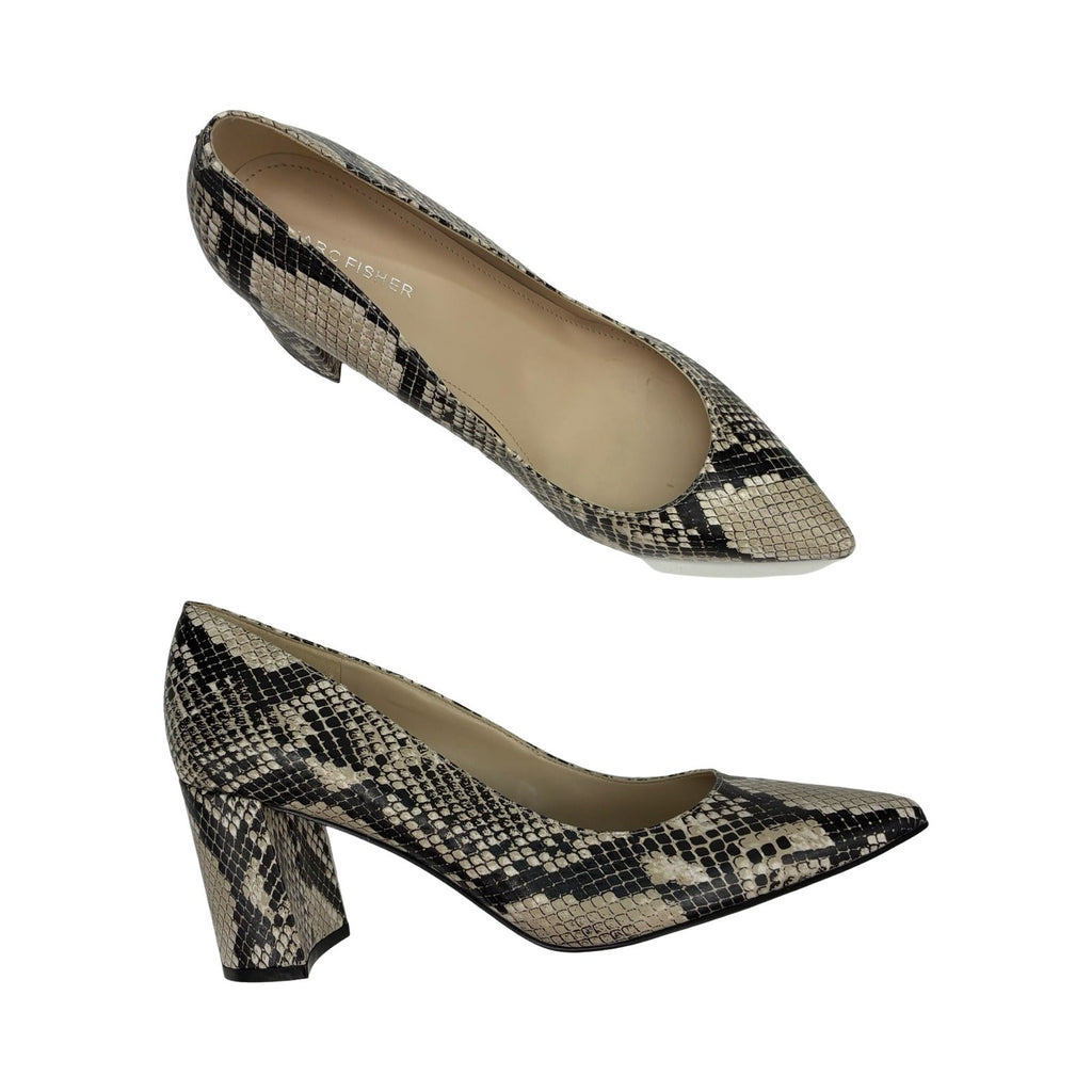 Shoes Heels Block By Marc Fisher In Snakeskin Print, Size:9.5