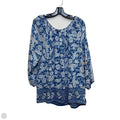 Top 3/4 Sleeve By Chaps In Blue & White, Size: L