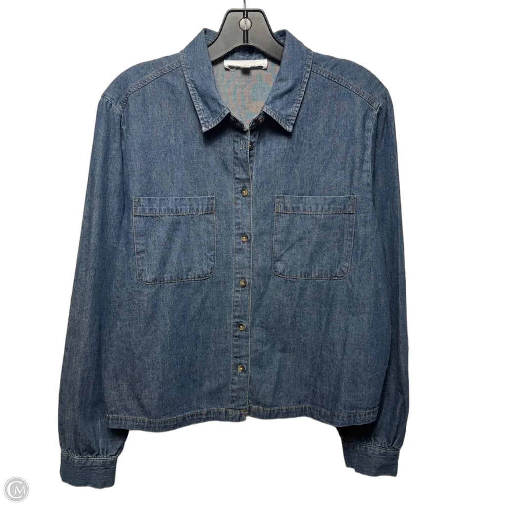 Top Long Sleeve By Jane And Delancey In Blue Denim, Size: M
