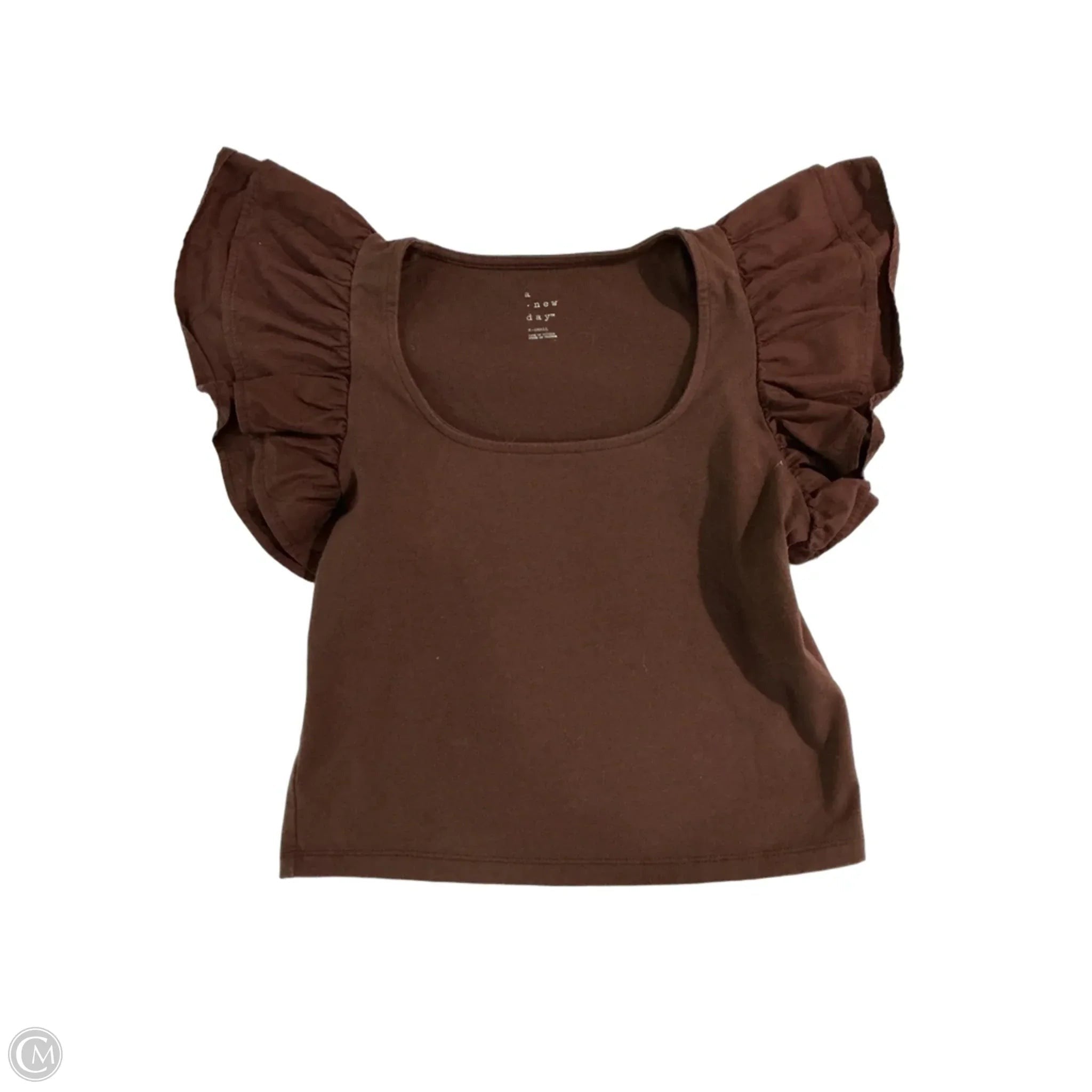 Top Short Sleeve By A New Day In Brown, Size: Xs