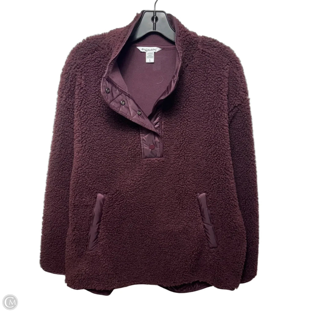 Athletic Sweatshirt Crewneck By Athleta In Maroon, Size: L