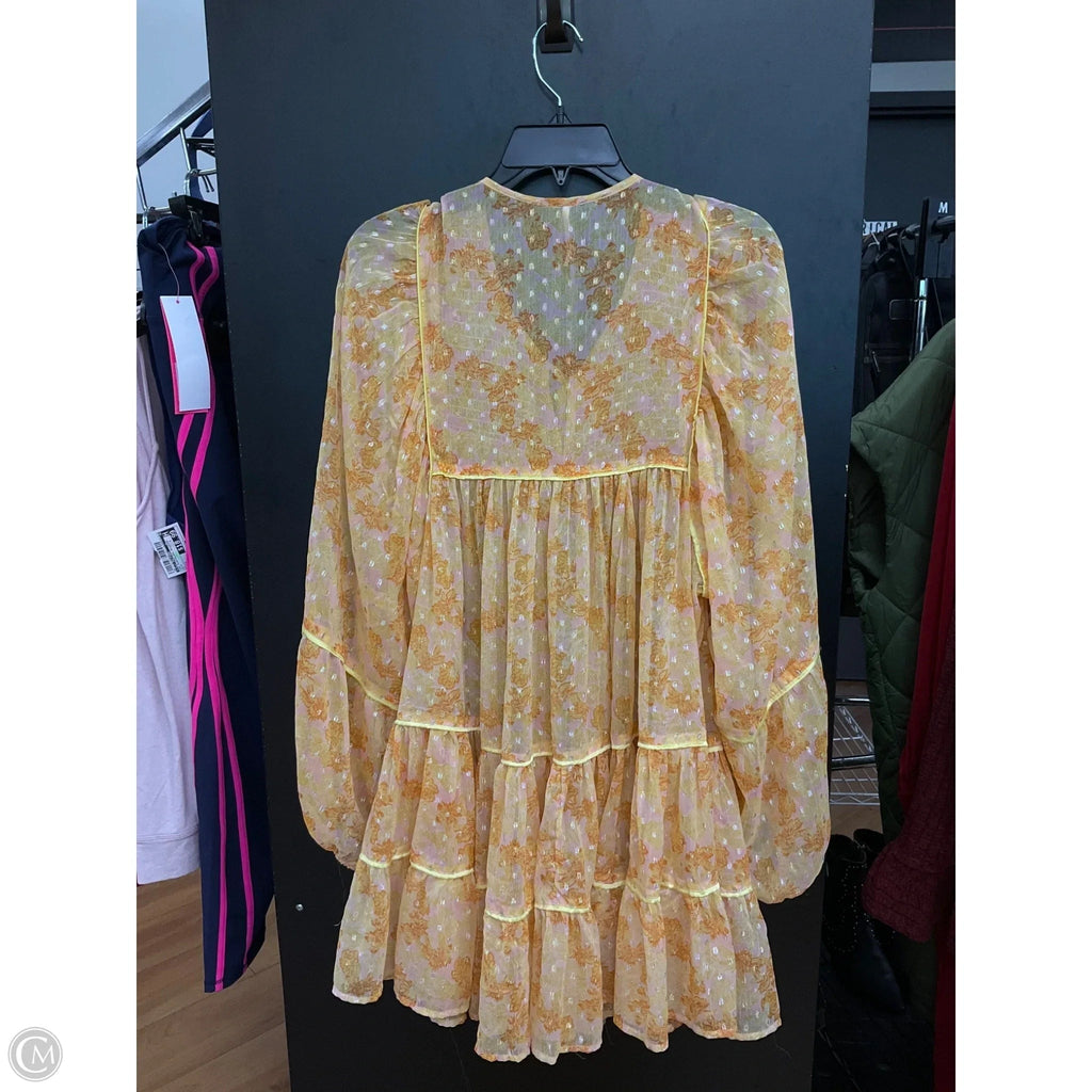 Blouse Long Sleeve By Free People In Floral Print, Size: L