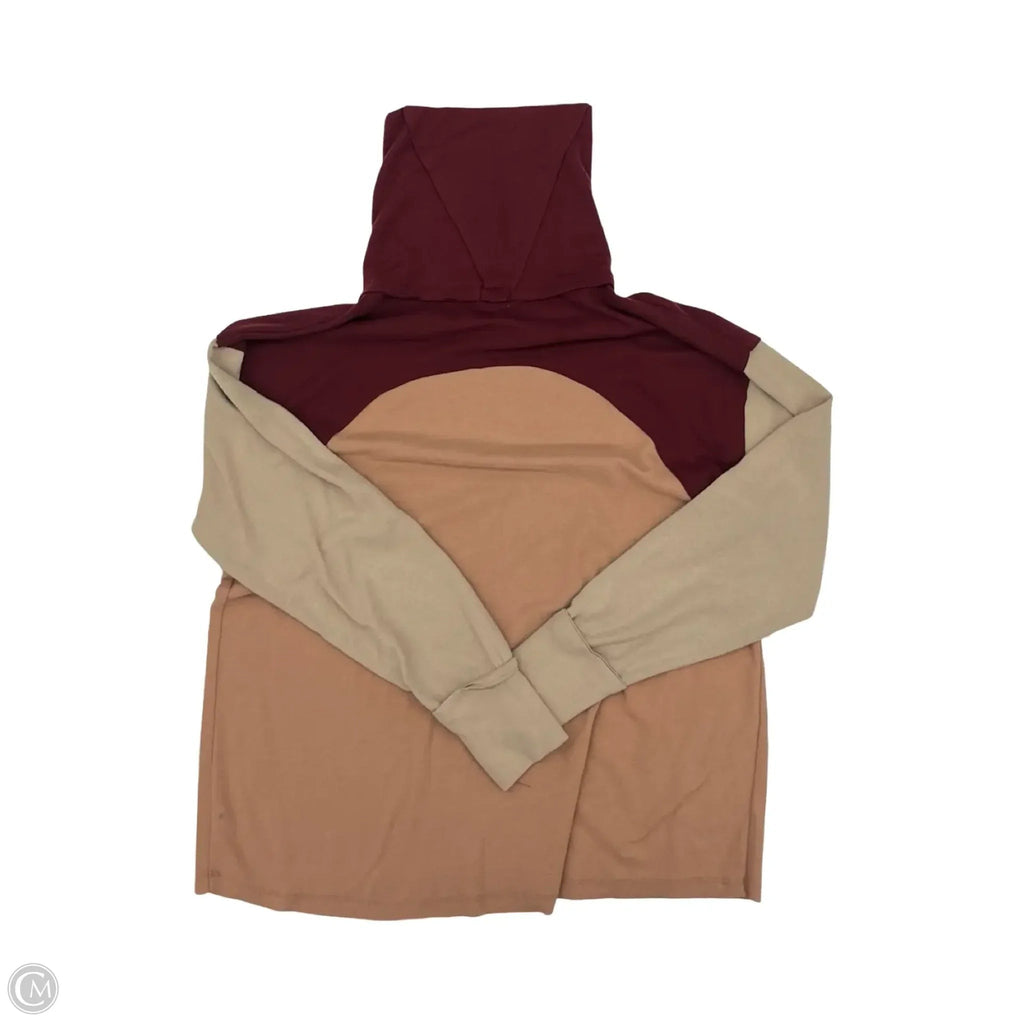 Top Long Sleeve By Bke In Red & Tan, Size: L
