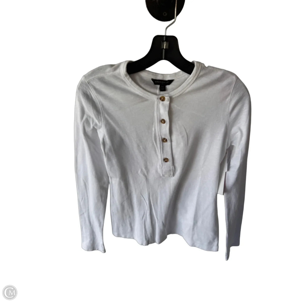 Top Long Sleeve By Banana Republic In White, Size: Xs