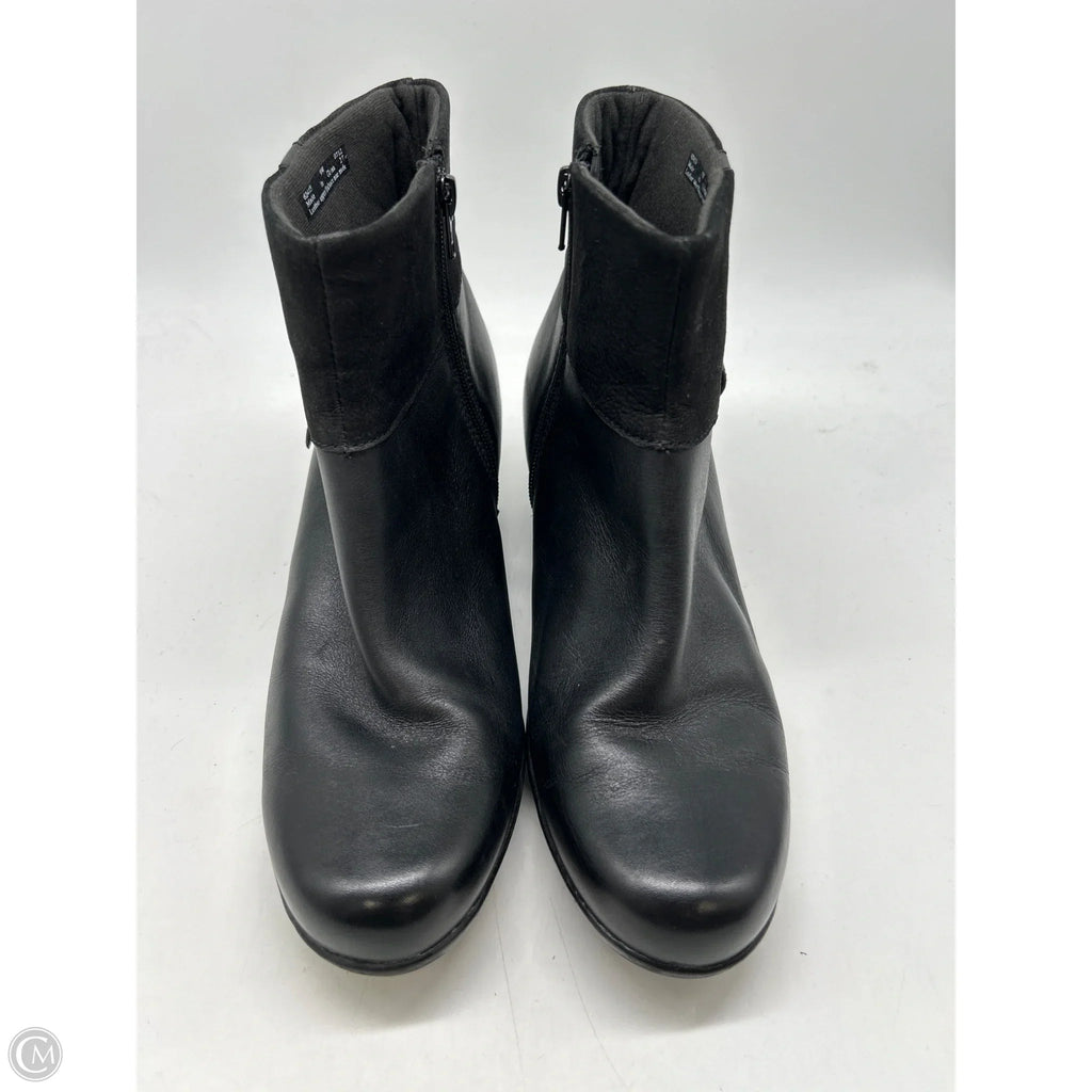 Boots Ankle Heels By Clarks In Black, Size: 9
