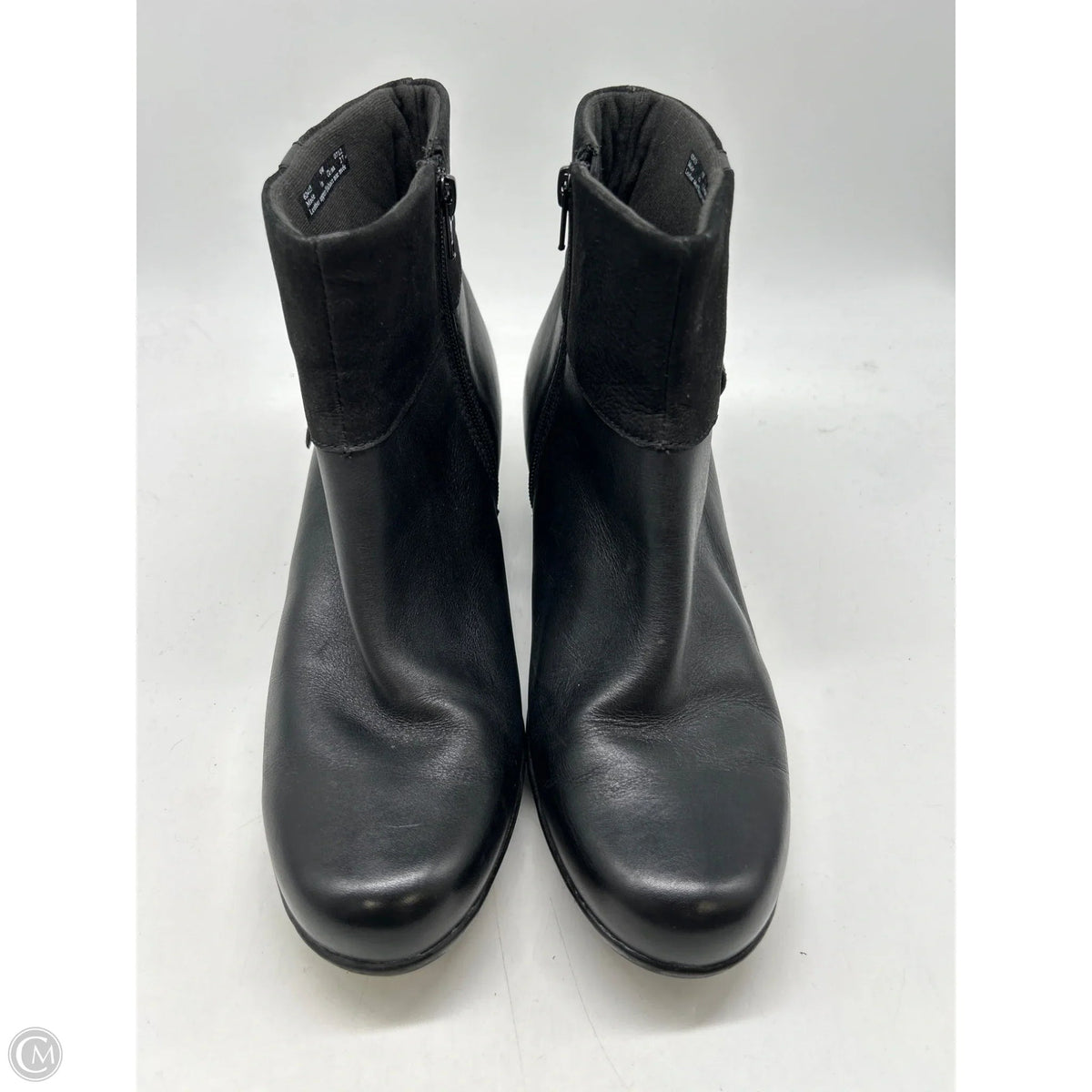 Boots Ankle Heels By Clarks In Black, Size: 9