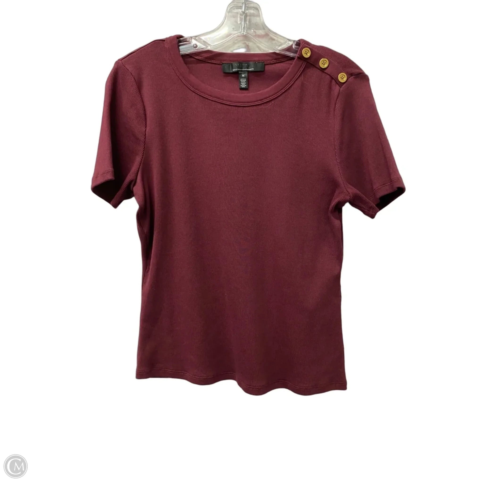 Top Short Sleeve By White House Black Market In Red, Size: M