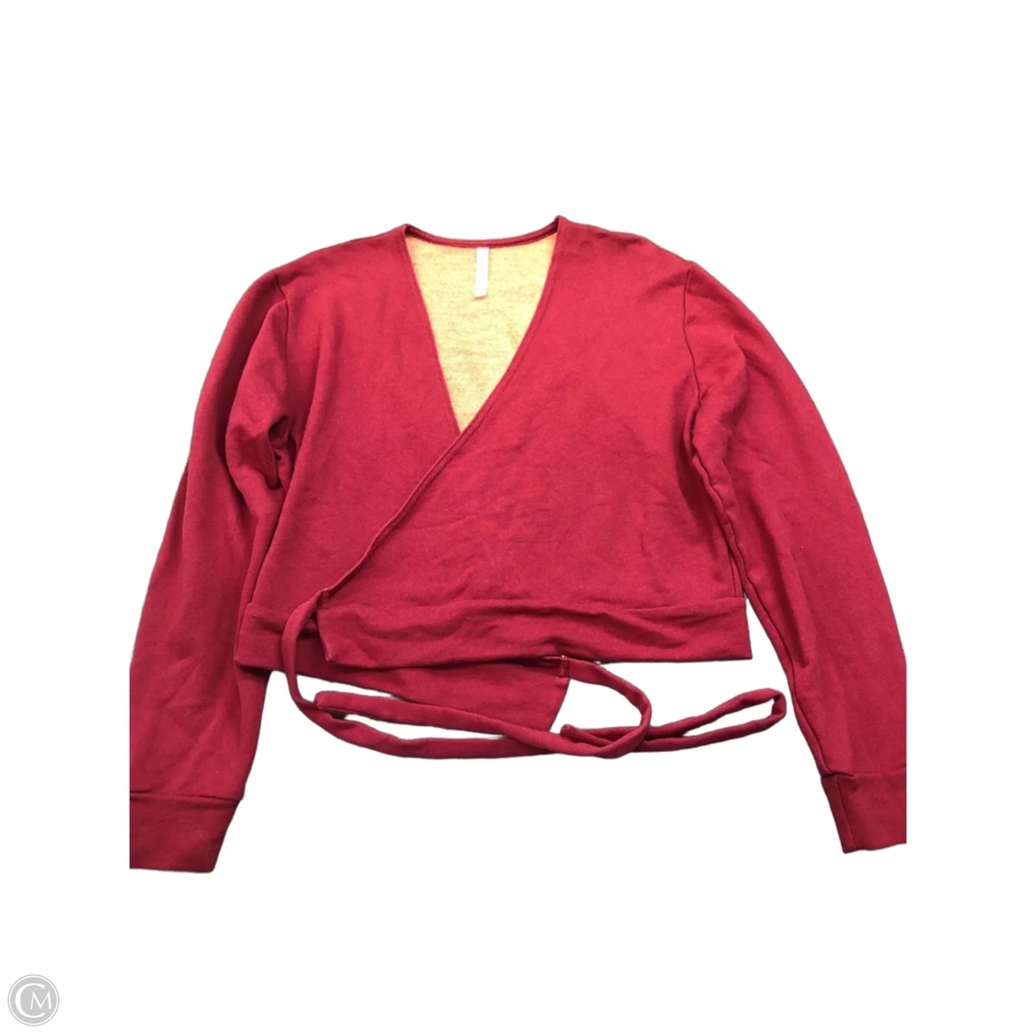 Athletic Top Long Sleeve Crewneck By Fabletics In Red, Size: Xxl