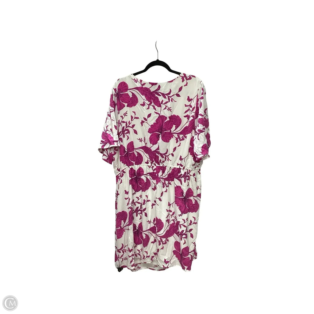 Dress Casual Short By Andree By Unit In Pink & White, Size: 2x