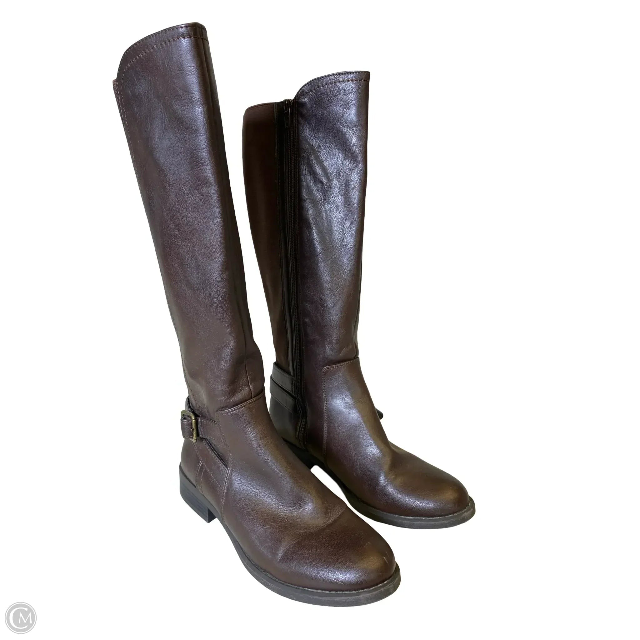 Boots Knee Flats By Nine West In Brown, Size: 10