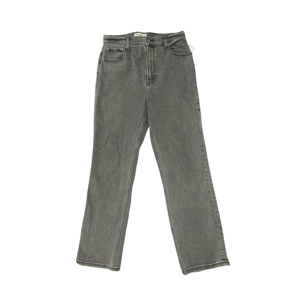 Jeans Straight By Abercrombie And Fitch In Grey Denim, Size:8