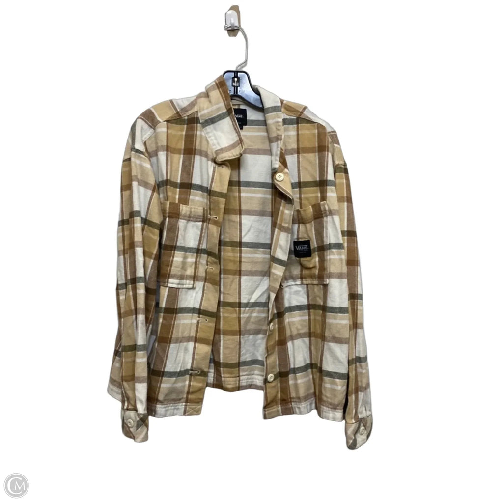 Top Long Sleeve By Vans In Tan, Size: L