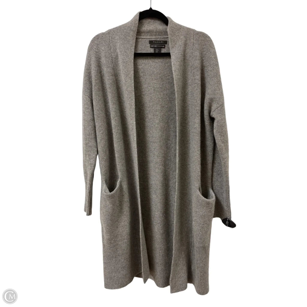 Sweater Cardigan Cashmere By Tahari In Grey, Size: M